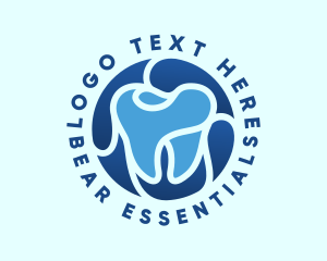 Blue Dental Tooth logo design