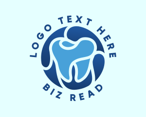 Blue Dental Tooth logo design