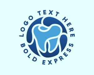 Blue Dental Tooth logo design