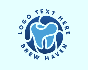 Blue Dental Tooth logo design