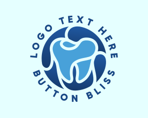 Blue Dental Tooth logo design