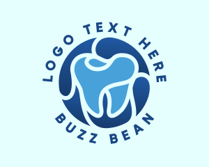 Blue Dental Tooth logo design