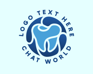 Blue Dental Tooth logo design