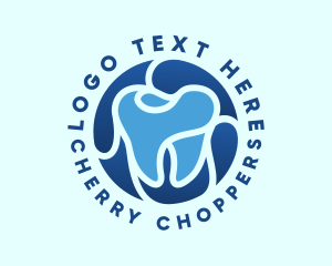 Blue Dental Tooth logo design