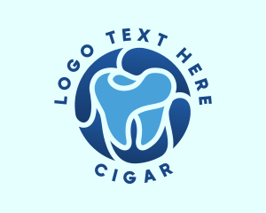 Blue Dental Tooth logo design