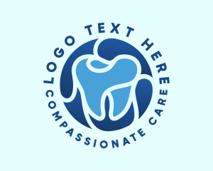 Blue Dental Tooth logo design