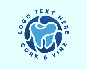 Blue Dental Tooth logo design