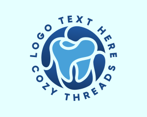 Blue Dental Tooth logo design