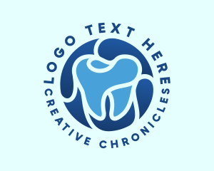 Blue Dental Tooth logo design