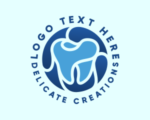 Blue Dental Tooth logo design