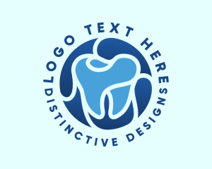 Blue Dental Tooth logo design