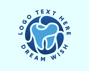 Blue Dental Tooth logo design