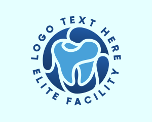 Blue Dental Tooth logo design