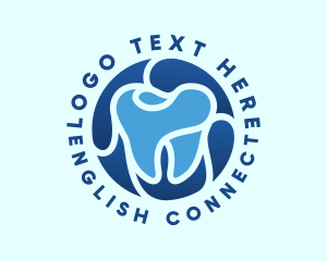 Blue Dental Tooth logo design