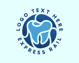 Blue Dental Tooth logo design