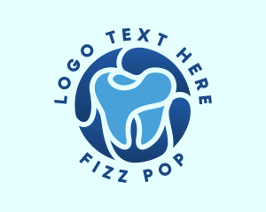 Blue Dental Tooth logo design