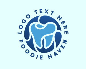 Blue Dental Tooth logo design