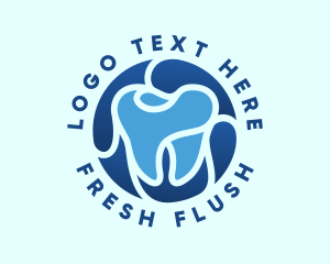 Blue Dental Tooth logo design