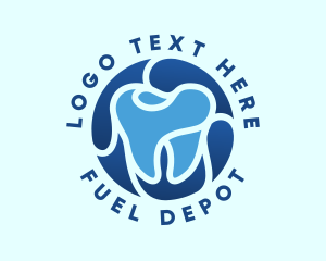 Blue Dental Tooth logo design