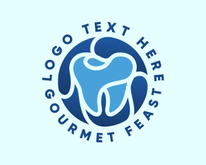 Blue Dental Tooth logo design