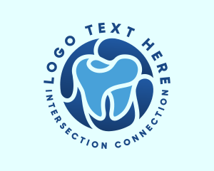 Blue Dental Tooth logo design