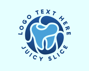 Blue Dental Tooth logo design