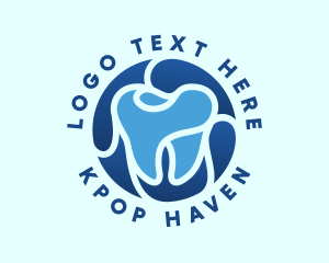 Blue Dental Tooth logo design