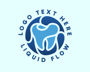 Blue Dental Tooth logo design