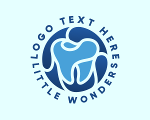 Blue Dental Tooth logo design