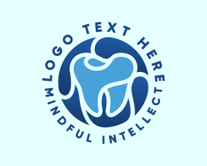 Blue Dental Tooth logo design