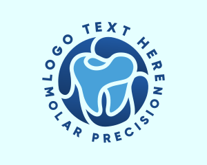 Blue Dental Tooth logo design