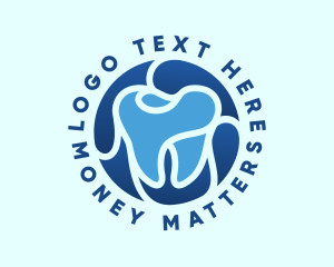 Blue Dental Tooth logo design