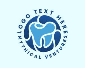 Blue Dental Tooth logo design