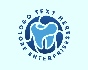 Blue Dental Tooth logo design