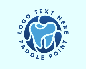 Blue Dental Tooth logo design