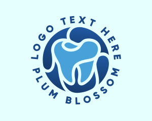 Blue Dental Tooth logo design