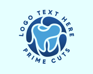 Blue Dental Tooth logo design