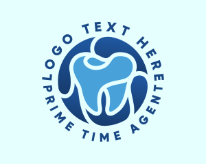 Blue Dental Tooth logo design