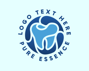 Blue Dental Tooth logo design