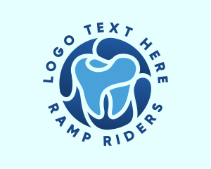 Blue Dental Tooth logo design