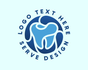 Blue Dental Tooth logo design