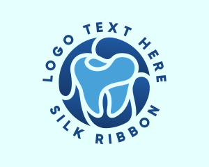 Blue Dental Tooth logo design