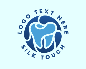 Blue Dental Tooth logo design