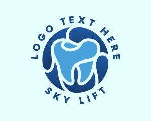 Blue Dental Tooth logo design