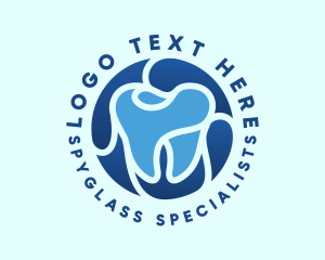 Blue Dental Tooth logo design