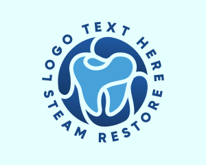 Blue Dental Tooth logo design