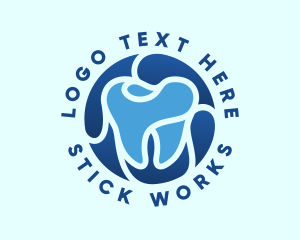 Blue Dental Tooth logo design