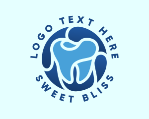 Blue Dental Tooth logo design