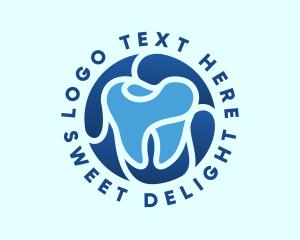 Blue Dental Tooth logo design