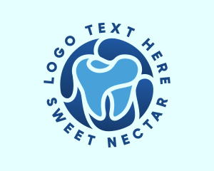 Blue Dental Tooth logo design